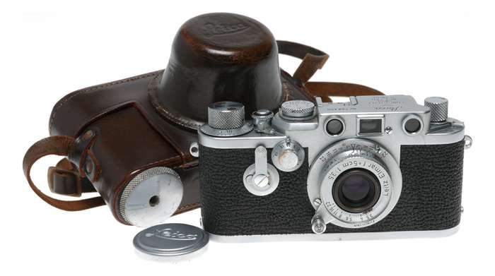 IIIf Self Timer Leica RF 35mm film camera Red Scale Elmar 1:3.4 f=5cm cased