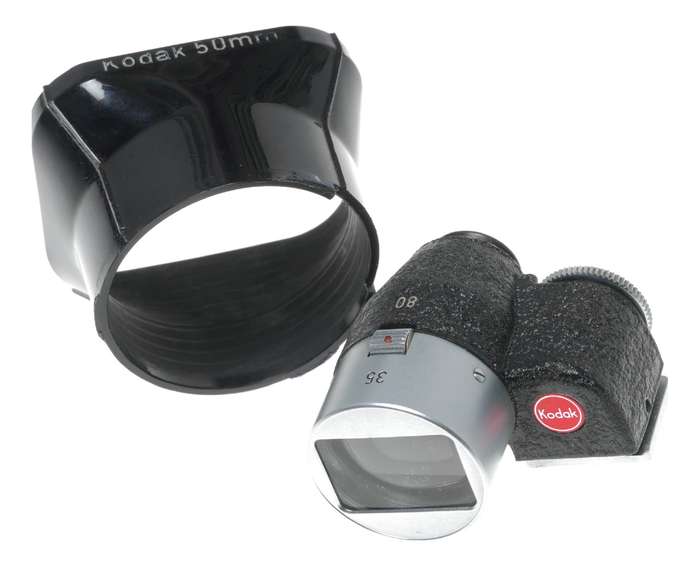Kodak vintage camera parts viewfinder and a lens hood shade