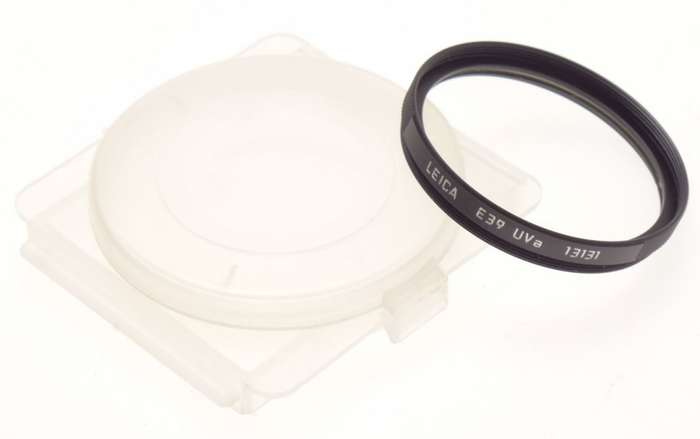 LEICA UVa 13131 CAMERA LENS FILTER EXCELLENT E39 BLACK CASED CLEAN MINT