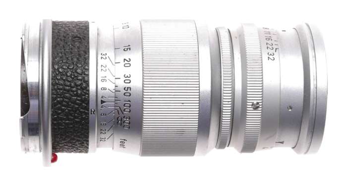 Leica m mount Elmar f=9cm 1:4 camera lens cap Leitz chrome 1:4/90mm