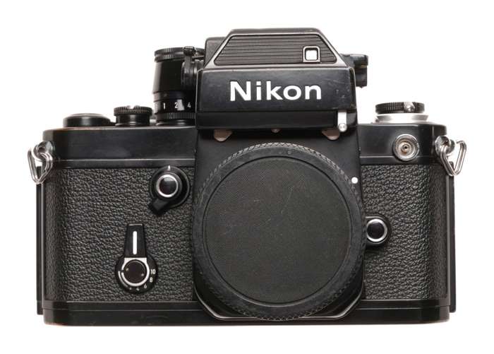 Nikon Black F2 SLR analog camera 35mm film body cap and strap only