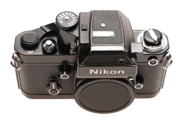 Nikon Black F2 SLR analog camera 35mm film body cap and strap only