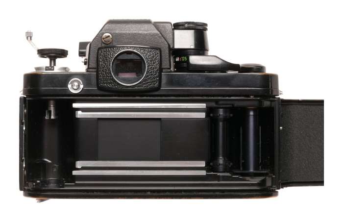 Nikon Black F2 SLR analog camera 35mm film body cap and strap only