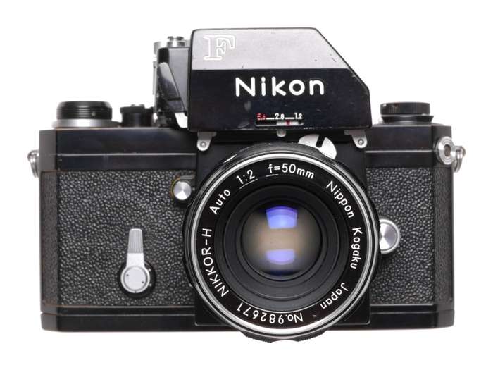 Nikon F Black SLR film camera clean condition Nikkor-H 1:2 f=50mm