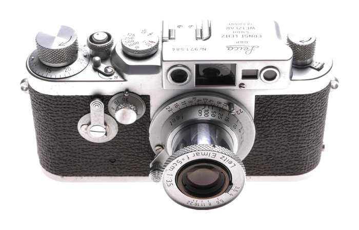 Leica IIIg camera with Elmar 3.5 f=5cm chrome coated lens 3.5/50mm Excellent
