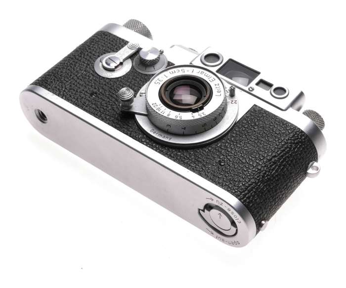 Leica IIIg camera with Elmar 3.5 f=5cm chrome coated lens 3.5/50mm Excellent