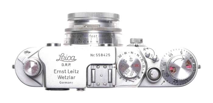 Leica IIIf chrome 35mm rangefinder camera Summitar f=5cm 1:2 lens 2/50 coated