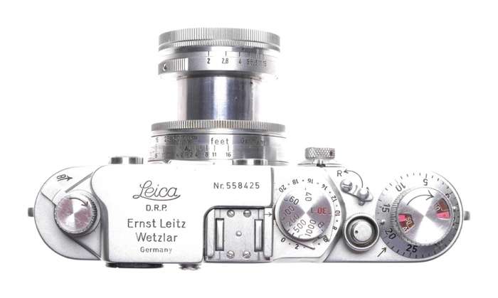 Leica IIIf chrome 35mm rangefinder camera Summitar f=5cm 1:2 lens 2/50 coated