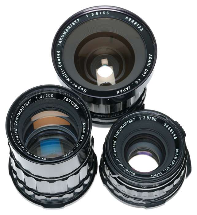 Pentax 6x7 large format film camera outfit many lenses 3.5/55mm manuals tubes
