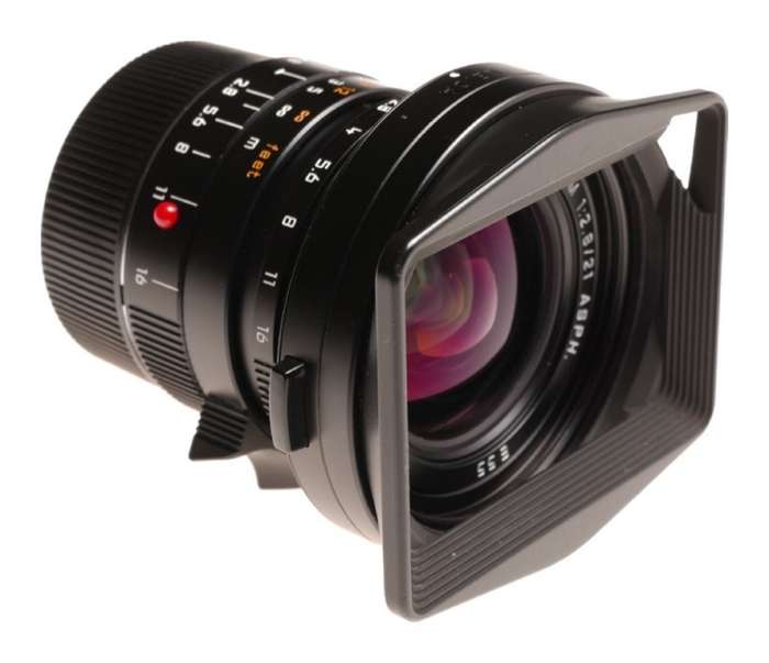 Leica Elmarit-M 2.8/21mm ASPH. lens 11135 wide angle 6-Bit caps hood f21