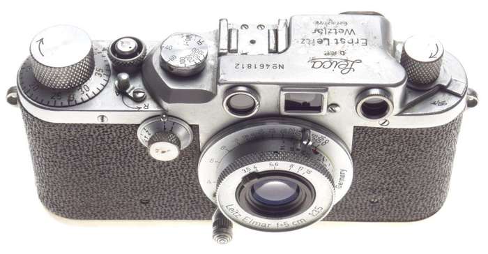 IIIc Shark Skin Well used M39 Mount Rangefinder 35mm Camera Leitz Elmar 3.5/50mm