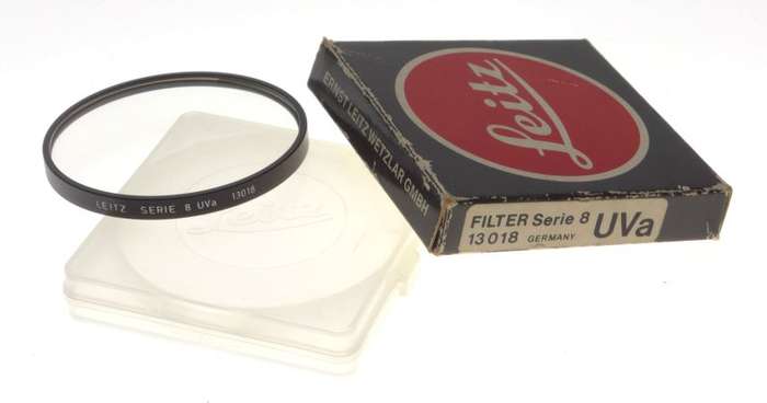 LEICA rangefinder camera lens filter 13018 Serie 8 UVa insert filter box cased