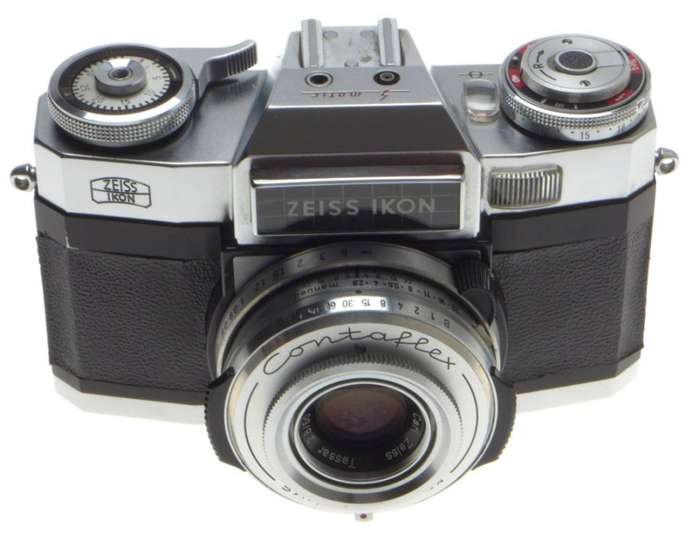 35mm CONTAFLEX ZEISS IKON FILM CAMERA CASED COMPUR-SYNCHRO SHUTTER TESSAR 2.8/50