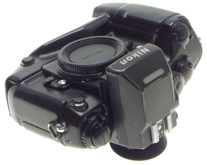 F4 s NIKON SLR 35mm FILM CAMERA BODY DP 20 PRISM FINDER BATTERY GRIP USED MANUAL