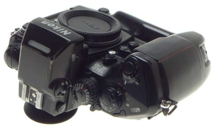 F4 s NIKON SLR 35mm FILM CAMERA BODY DP 20 PRISM FINDER BATTERY GRIP USED MANUAL