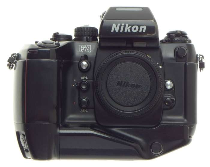 F4 s NIKON SLR 35mm FILM CAMERA BODY DP 20 PRISM FINDER BATTERY GRIP USED MANUAL