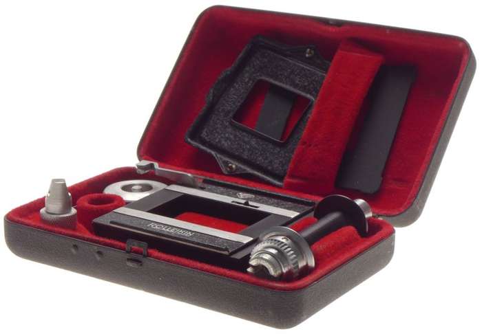 Rollei Rolleikin conversion kit converts medium format to 35mm small image cased