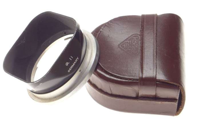 Rolleiflex TLR lens hood shade RII R2 in leather case Sonnenblende boxed Planar