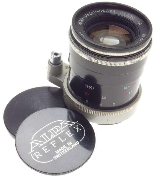 KERN-MACRO-SWITAR BLACK ALPA 1:1.8/50mm AR f=50 SLR CAMERA RARE LENS CLEAN GLASS