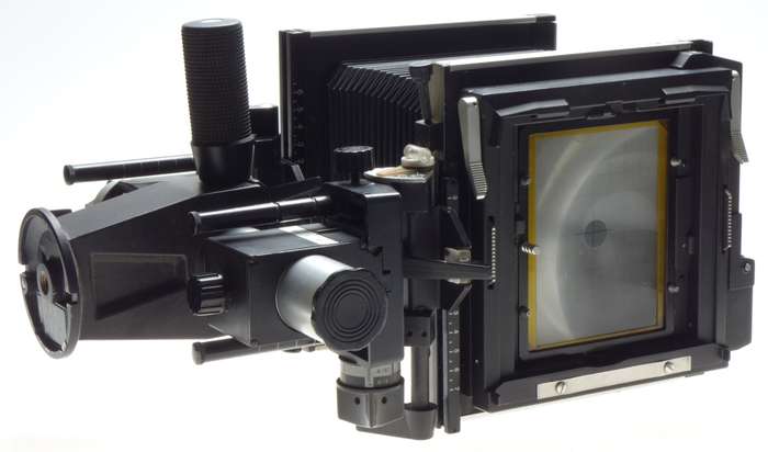 SINAR F Black camera 4x5 body Chrome Rail SYMMAR-S 1:5.6/210mm Schneider lens MC