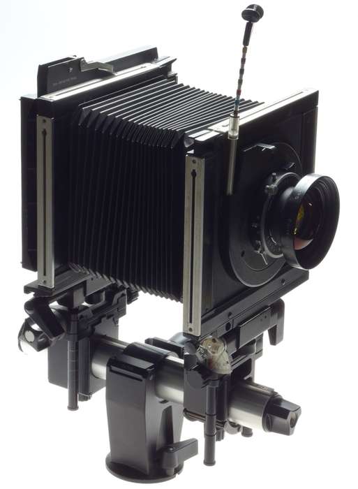SINAR F Black camera 4x5 body Chrome Rail SYMMAR-S 1:5.6/210mm Schneider lens MC
