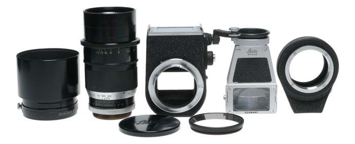 Visoflex Telyt f=20cm 1:4.5 SLR rangefinder converter Tele lens 4.5/200 mm