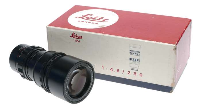 Leitz Canada Telyt 1:4.8/280 mm Tele lens f=280mm f4.8 Black box vintage