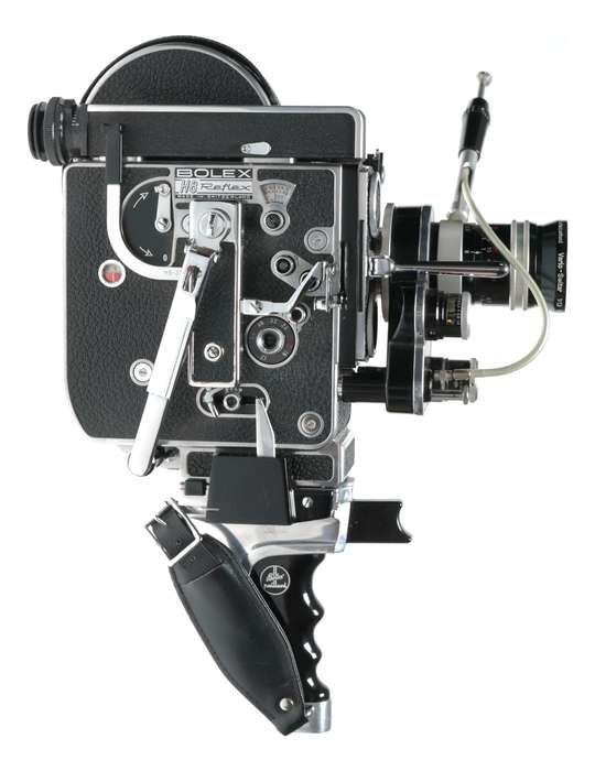 Bolex H8RX Reflex 8mm vintage film movie camera Switar Zoom lens grip set