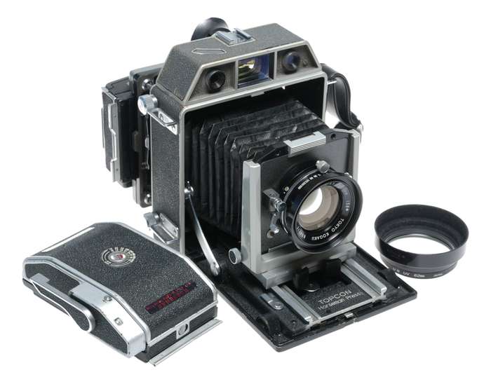 Horseman wide angle folding field rangefinder camera 4.5 f=105 mm backs set