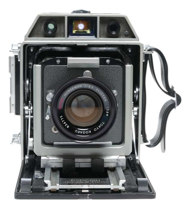 Horseman wide angle folding field rangefinder camera 4.5 f=105 mm backs set