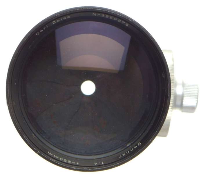 ZEISS IKON SLR 35mm FILM CAMERA LENS CONTAREX BLACK SONNAR 1:4 f=250mm LENS CAP