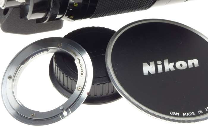 USED NIKON REFLEX-NIKKOR C 1:8 f=500mm MIRROR AI CAMERA LENS SLR 35mm HOOD CAPS