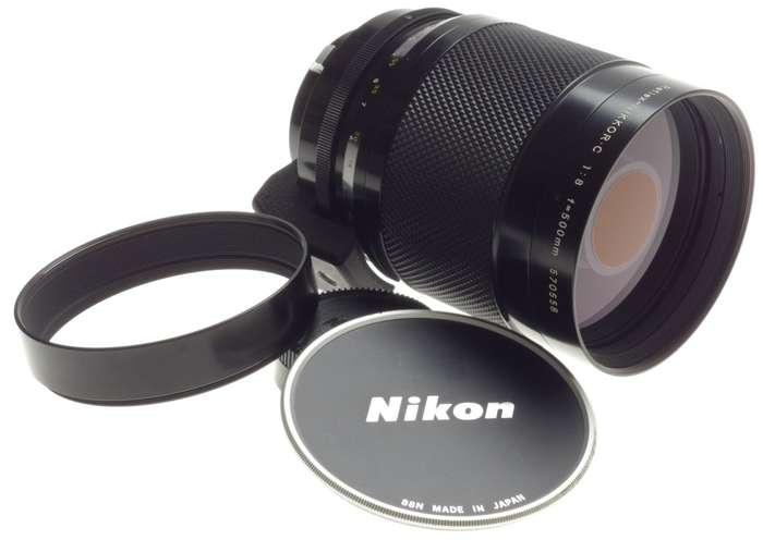 NIKON REFLEX-NIKKOR C 1:8 f=500mm MIRROR AI CAMERA LENS SLR 35mm HOOD CAPS MINT