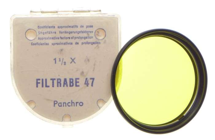 ALPA Filtrabe 47 Panchro 1.5x Yellow original camera lens filter case clean used