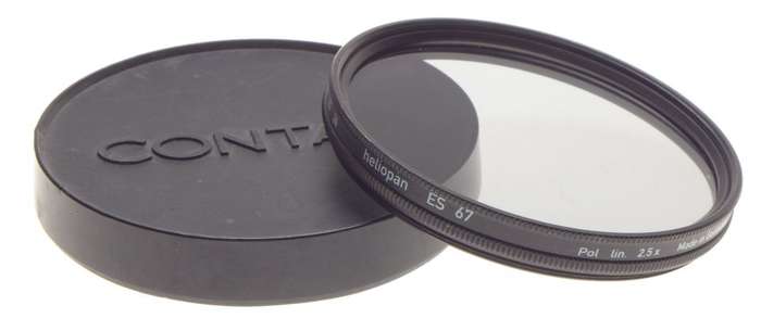 Carl Zeiss CONTAX front lens cap with HELIOPLAN 67 Pol. Lin. 2.5x lens filter