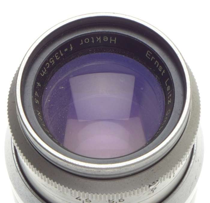 CHROME USED LEICA M 1:4.5/135mm HEKTOR BAYONET MOUNT CAMERA LENS NEEDS CLEANING