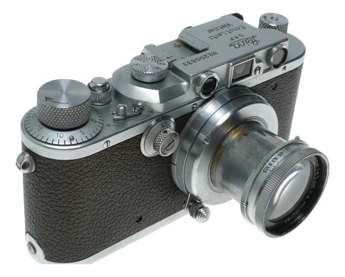Leica III rangefinder camera Summar f=5cm 1:2 lens cap case vintage