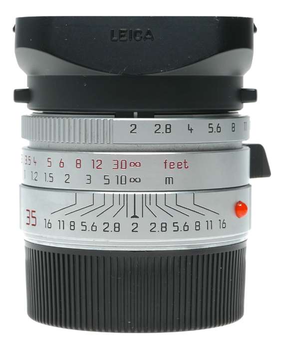 Leica Summicron-M 1:2/35mm Asph. Silver 11882 Boxed hood pouch papers