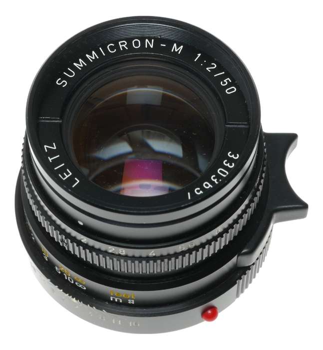 Leica Summicron-M 1:2/50 black RF camera Leitz lens box caps 11819