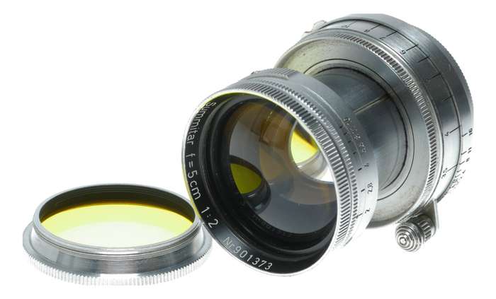 Leica M39 Summitar f=5cm 1:2 lens filter SOOFM collapsible shade hood