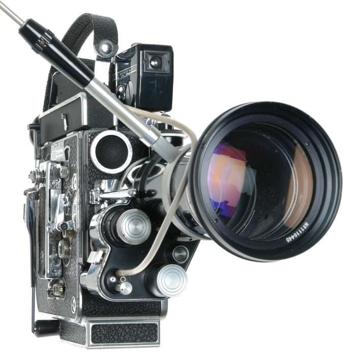 Bolex H16 Reflex Rex 5 16mm film cine camera Switar 1:1.9 f=16-100mm POE lens Gossen meter