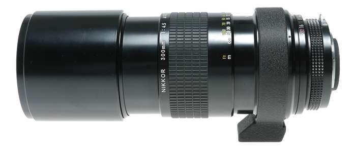Nikon Nikkor 1:4.5 300mm SLR camera telephoto lens tripod mount