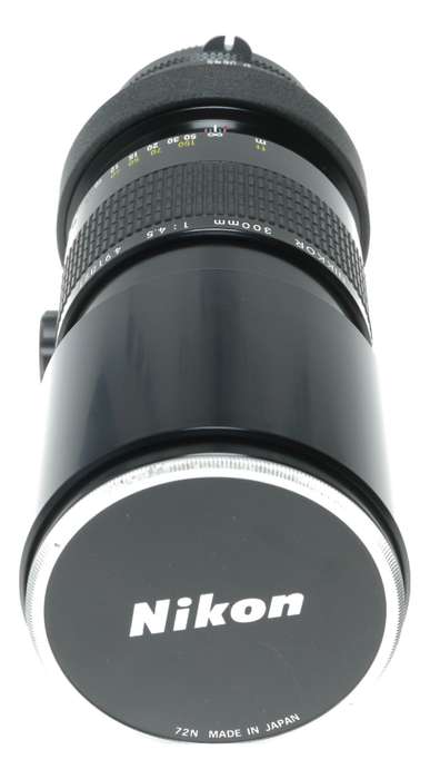 Nikon Nikkor 1:4.5 300mm SLR camera telephoto lens tripod mount