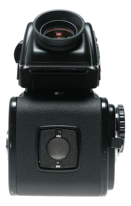 Hasselblad 500 C/M black 6x6 Zeiss Planar 2.8/80 T lens 80/80 hood PME45 finder Excellent