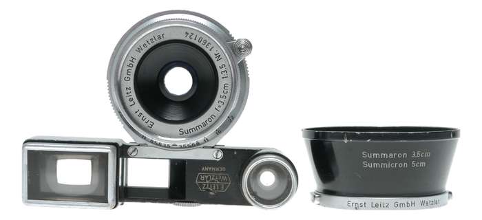 Leitz Wetzlar Summaron f=3.5cm 1:3.5 Leica M RF camera lens goggles shade hood
