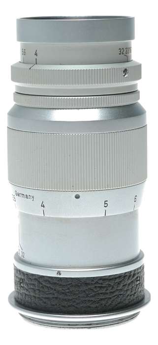Leitz Wetzlar Elmar f=9cm 1:4 Leica M39 RF camera lens in keeper