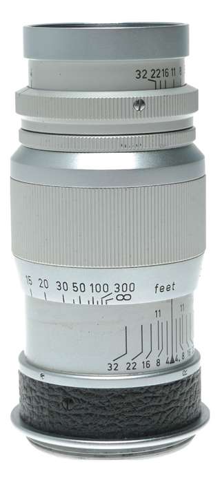 Leitz Wetzlar Elmar f=9cm 1:4 Leica M39 RF camera lens in keeper