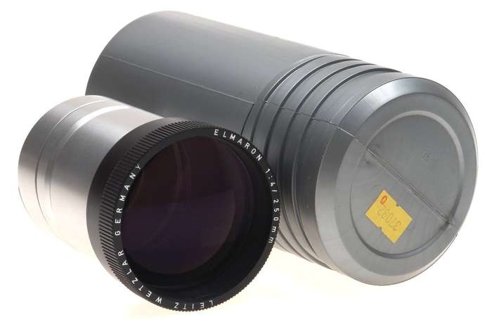 LEICA ELMARON 4/250 mm PRADOVIT NEW LENS CASED NR LEITZ