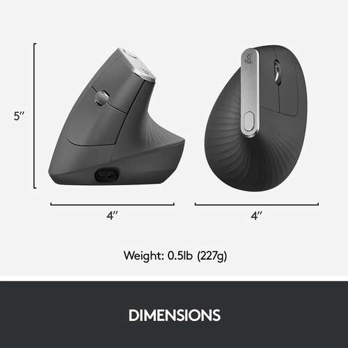 Logitech MX VERTICAL Advanced Ergonomic Mouse 910-005448 (Graphite)
