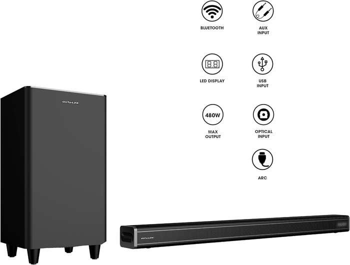 Ultra-Link Revolution 480 Watt, 2.1 Channel, Wireless Soundbar with Subwoofer